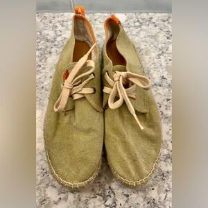 ABARCA Fern Green Espadrille Canvas Tie Shoes 40 (9-9.5). Excellent condition.